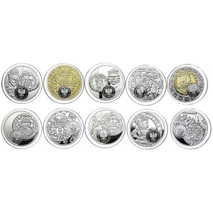 Zestaw monet, 20 złotych 2015-2020 Historia monety polskiej (10szt.)