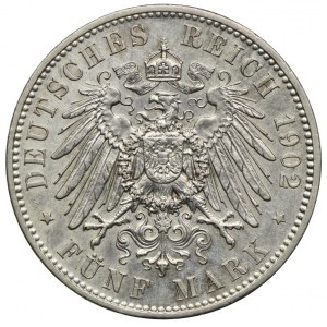 Niemcy, Saksonia, 5 marek 1902 E - pośmiertne