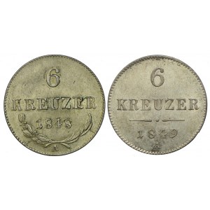 Austria, Franciszek Józef I, 6 krajcarów 1848 A, 1849 A (2szt.)