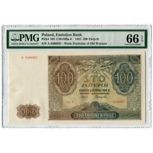 100 złotych 1941 - A - PMG 66