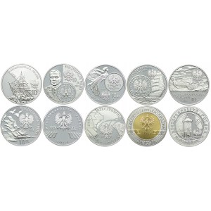 Zestaw monet, 10 złotych 2003-2008 (10szt.)