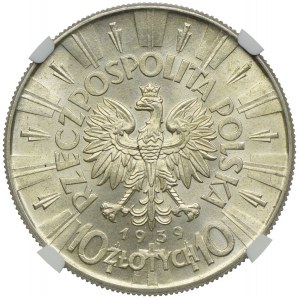 10 złotych 1939, Józef Piłsudski, NGC MS62