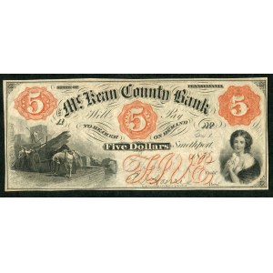 USA, banknot 5 dolarów 1855