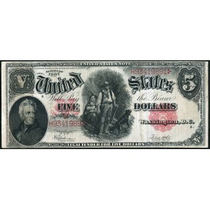 USA, banknot 5 dolarów 1907