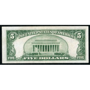 USA, banknot 5 dolarów 1934
