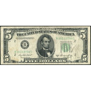 USA, banknot 5 dolarów 1950