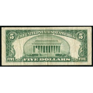 USA, banknot 5 dolarów 1950