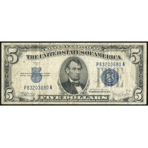 USA, banknot 5 dolarów 1934, silver certificate