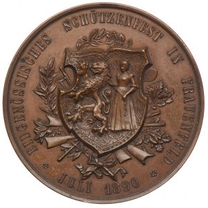 Szwajcaria, medal strzelecki - Frauenfeld 1890