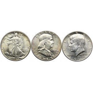 USA, 1/2 dolara 1944-1964 (3szt.)