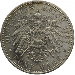 Niemcy, Prusy, 5 marek 1907, A/Belin