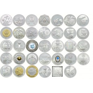 Zestaw monet, 10 złotych 2006-2009 (34szt.)