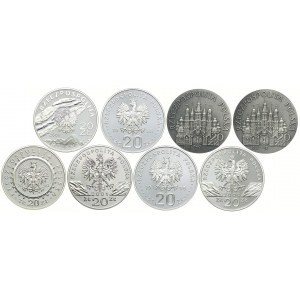 Zestaw monet, 20 złotych 1995-2001 (8szt.)