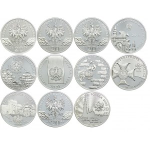 Zestaw monet, 20 złotych 2005-2009 (11szt.)