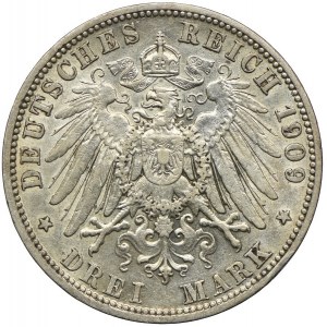 Niemcy, Prusy, 3 marki 1909, A/Berlin