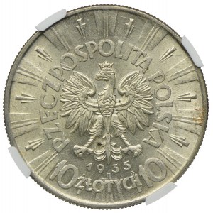 10 złotych 1935, Józef Piłsudski, NGC AU58