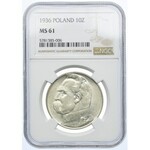 10 złotych 1936, Józef Piłsudski, NGC MS61