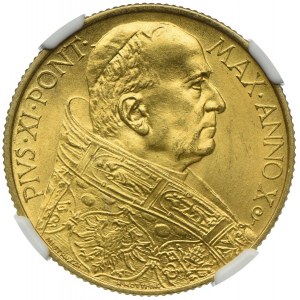Watykan, Pius XI, 100 lirów 1931, NGC MS63
