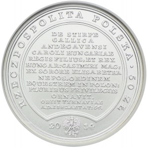 50 złotych 2014, Ludwik Węgierski, Skarby Stanisława Augusta, NGC MS70