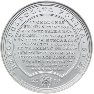 50 złotych 2015, Władysław Warneńczyk, Skarby Stanisława Augusta, NGC MS70