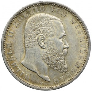 Niemcy, Wirtembergia, Wilhelm II, 5 marek 1908 F/Stuttgart