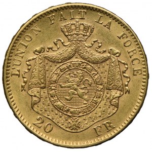 Belgia, Leopold II, 20 franków 1874 Paryż