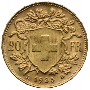 Szwajcaria, 20 franków 1935 B