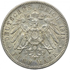 Niemcy, Badenia, 5 marek 1913, G/Karlsruhe