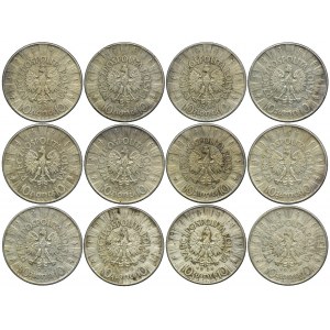 Zestaw II RP, 10 złotych 1935,1936, Józef Piłsudski (12szt.)