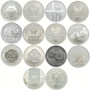 Zestaw monet, 10 złotych 1997-2000 (14 sztuk)