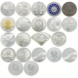 Zestaw monet, 10 złotych 2004-2005 (21szt.)