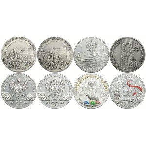 Zestaw monet, 20 złotych 2002-2004 (8szt.)