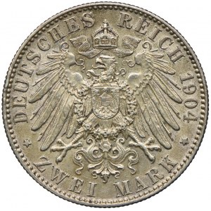 Niemcy, Saksonia, 2 marki 1904, E/Muldenhütten