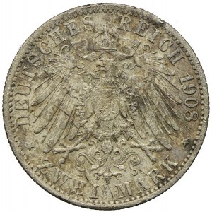 Niemcy, Saksonia-Weimar-Eisenach, 2 marki 1908, Berlin