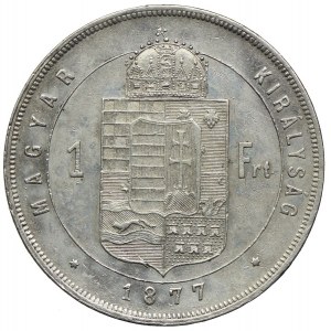 Węgry, Franciszek Józef I, 1 forint 1877 KB, Kremnica