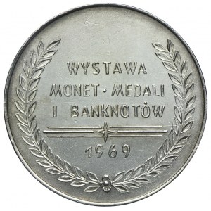 Medal - Wystawa monet, medali i banknotów - Koło Numizmatyczne Cieszyn 1969, srebro