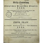 Zbiór Praw dla Państw Królestwa Pruskiego = Gesetz-Sammlung für die Königlichen Preussischen Staaten. 1838. Oddział 1 do włącznie nru 37