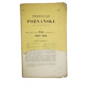 Przegląd Poznański pismo sześciotygodniowe, rok trzynasty, półrocze I, poszyt trzeci, 1857 rok