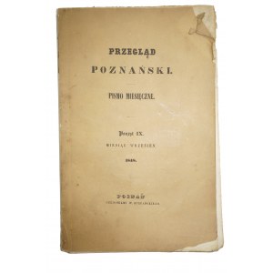 Przegląd Poznański pismo miesięczne, poszyt IX miesiąc wrzesień 1848 rok