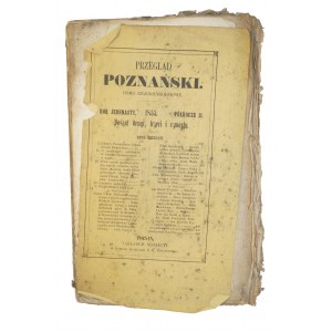 Przegląd Poznański, pismo sześciotygodniowe, rok jedenasty, półrocze II, poszyt drugi, trzeci i czwarty, 1855 rok