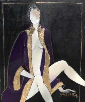 Joanna Sarapata, Portret w fioletowej tunice, 2021