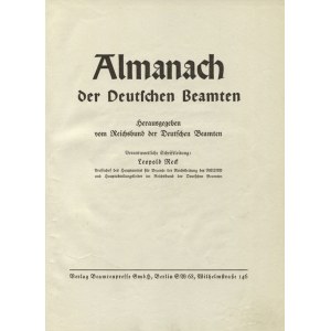 ALMANACH der Deutschen Beamten / hrsg vom Reichsbunde der Deutschen Beamten; verantwortliche Schriftleitung...