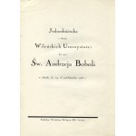 [WILNO] Jednodniówka z okazji wileńskich uroczystości ku czci św. Andrzeja Boboli w dniach 23, 24...