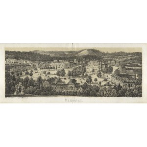 MARIENBAD. [Leporello z 23 grafikami z widokami miejscowości]. B. m. i r. [ok. 1850], b. druk. 10,5x14 cm, k...