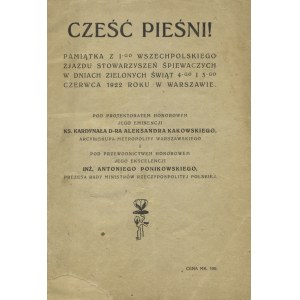 CZEŚĆ pieśni!: pamiątka z I-go Wszechpolskiego Zjazdu Stowarzyszeń Śpiewaczych w dniach Zielonych Świąt...