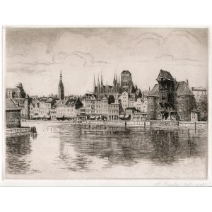 FISCHER-OELS, Helma (1860/70 - ok. 1930) - Gdańsk: Długie Pobrzeże. Akwaforta 20x26,5 cm, na arkuszu 28x38 cm...