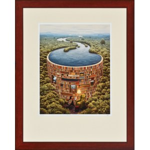 YERKA, Jacek (ur. 1952) - „Bibliotama”. 2006. Giclée, 68x53,5 cm (kompozycja), sygn. odręcznie ołówkiem: E.A...