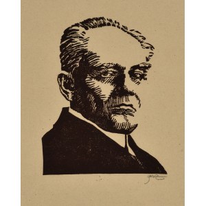 ZAREMBA, Jan Aleksander (1897-1961) - Portret Stefana Żeromskiego. 193? Drzeworyt 14x11 cm...