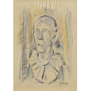 NIESIOŁOWSKI, Tymon (1882-1965) - Portret cyrkowca. Kredka, akwarela na papierze 42x29,7 cm, sygn. p. d....