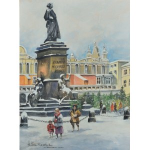 SETKOWICZ, Adam (1875-1945) - Kraków: Rynek Główny. Akwarela 22x16,5 cm (w świetle passe-partout), sygn. p. d...